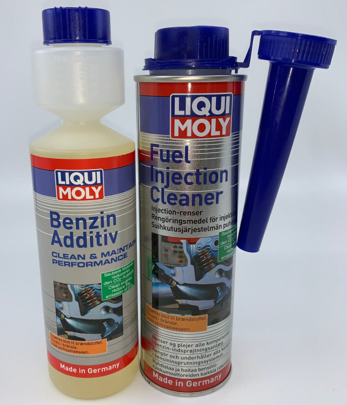Benzin additiver, 1x Fuel Injektion Rens + 1x Benzin additiv med dosering, begge fra Liqui Moly