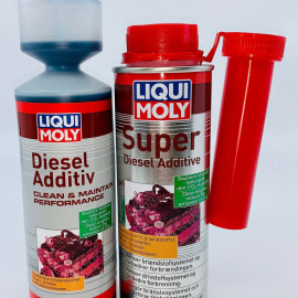 Diesel additiv tilbudspakke, 2 additiv produkter, hældes direkte i bilens diesel tank