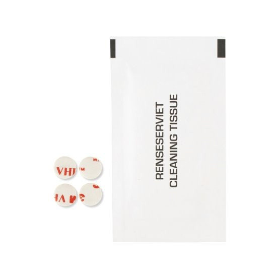 Klæbepude-sæt med renseserviet. Farven er sølv/metal Passer til ParkOne + ParkLife m.fl.