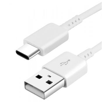 Ladekabel med USB-C / USB-A stik, hvid og 1 mtr. lang