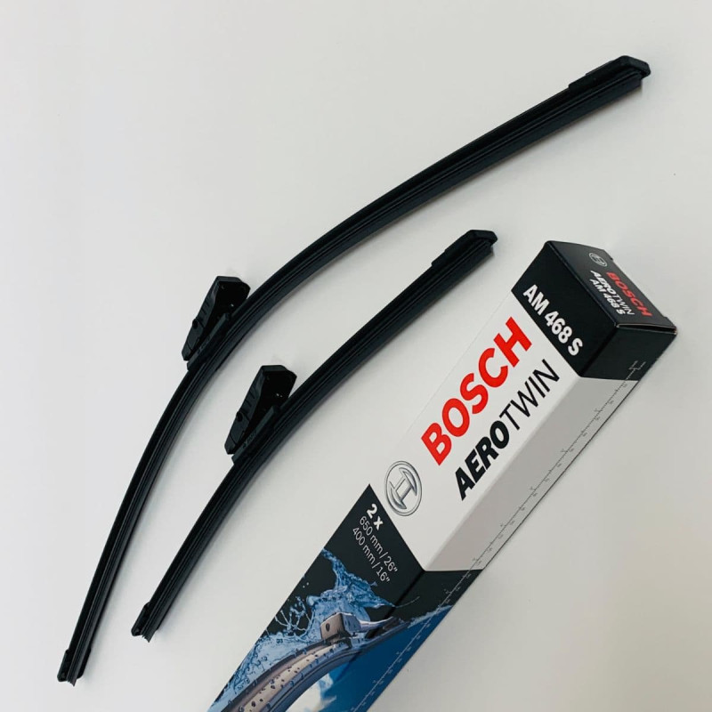 AM468S Bosch AeroTwin Viskerblade sæt med multiclips. Sættet indeholder 650+400mm lange viskere