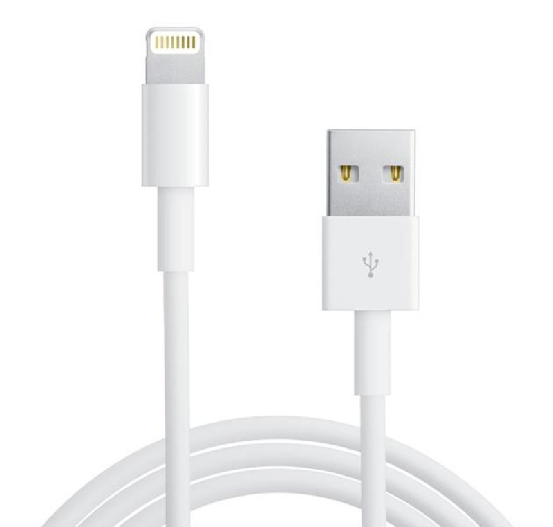 Ladekabel til Apple enheder, Lightning / USB-A stik, hvid og 1 mtr. lang
