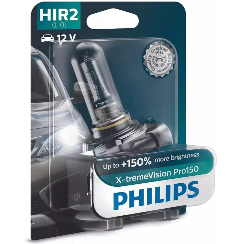 Philips HIR2 X-TremeVision Pro150 pærer +150% mere lys (1 stk)