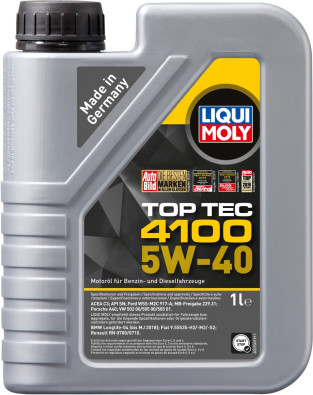 1 liters Top Tec 4100 Motorolie fra Liqui Moly 