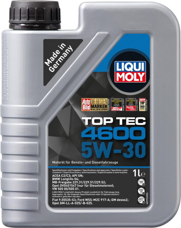 1l, Top Tec 4600 = Kvalitets Motorolie fra Liqui Moly