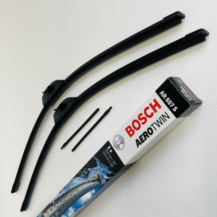 AR657S / 3397009777 Bosch AeroTwin Viskerblade / Vinduesvisker sæt, begge 650mm lange (med sprinkler dyser påmonteret)