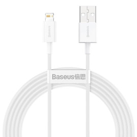 Ladekabel til Apple, Lightning-USB, Datakabel, 2m, Hvid