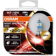 Osram Night Breaker® 200, H7 pærer +200% mere lys (2 stk) pakke