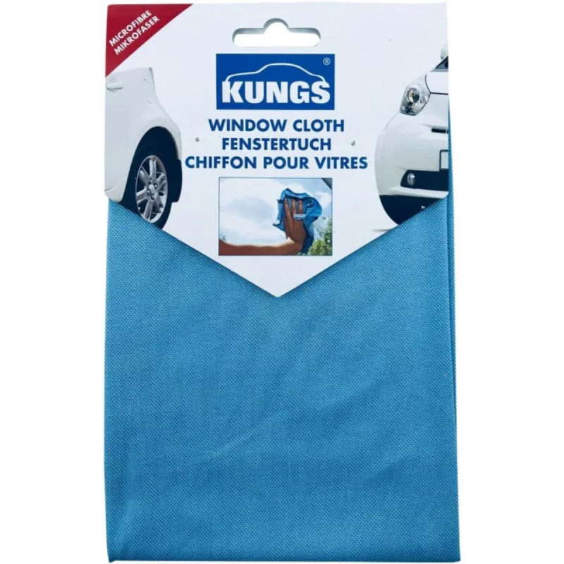 Microfiberklud til glas, spejle og autoruder. kluden måler 40x40cm og er et kvalitets produkt fra Kungs