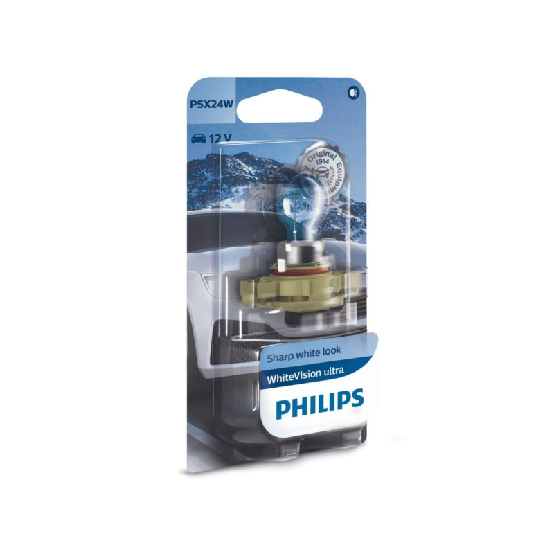 Philips Psx24w Whitevision Ultra Pærer Med Xenon Effekt & 60 Mere Lys 1 Stk