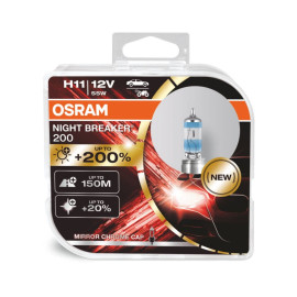 Osram Night Breaker® 200, H11 pærer +200% mere lys (2 stk) pakke