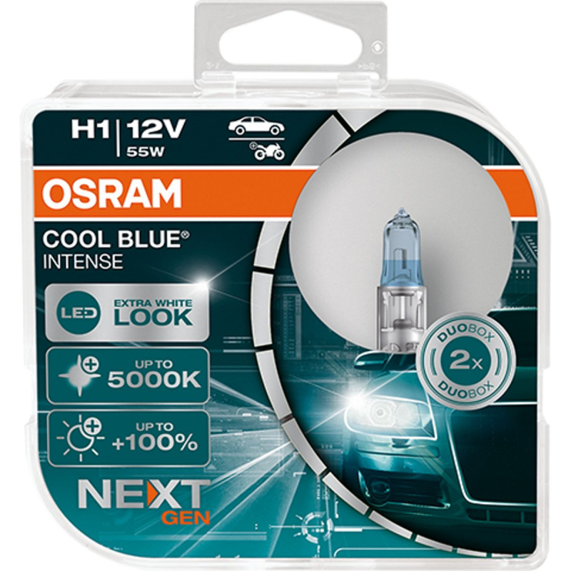 Billede af Osram H1 Cool Blue Intense NEXT GEN pærer sæt (2 stk) pak hos Viskerbladet.dk