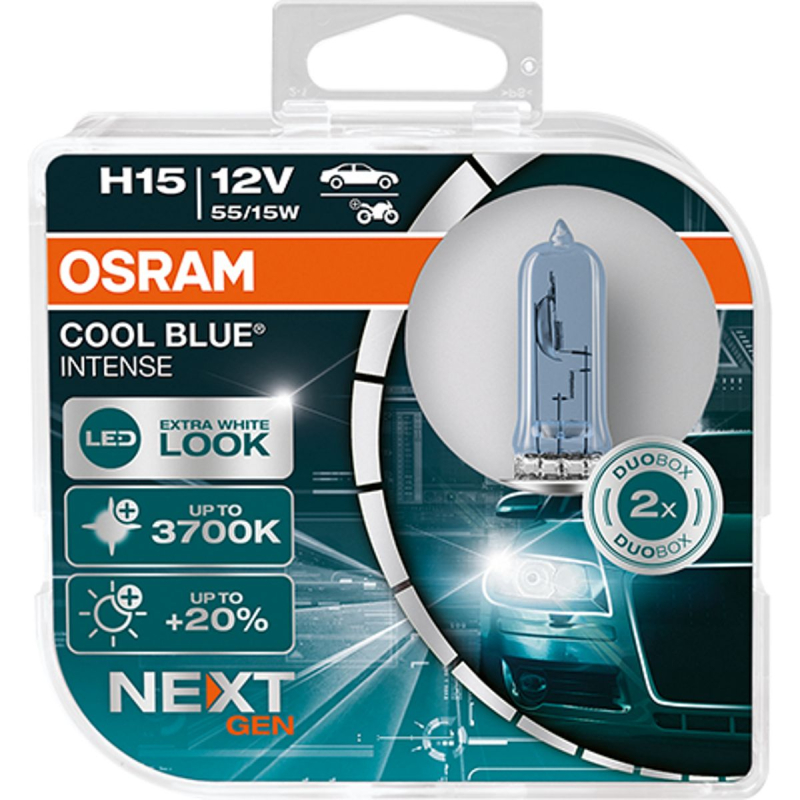 Billede af Osram H15 Cool Blue Intense NEXT GEN pærer sæt (2 stk) pak hos Viskerbladet.dk