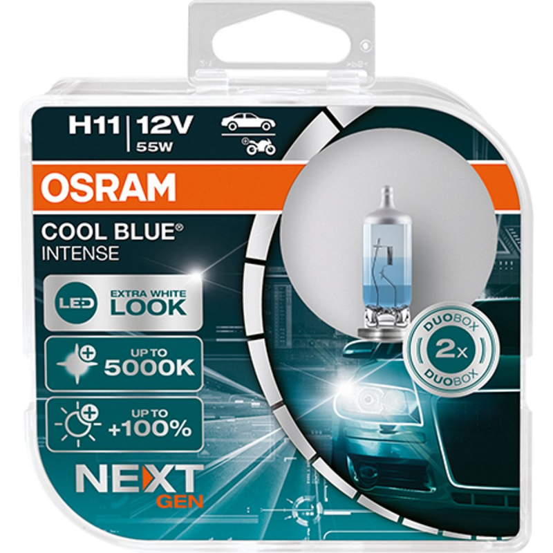 Billede af Osram H11 Cool Blue Intense NEXT GEN pærer sæt (2 stk) pak hos Viskerbladet.dk