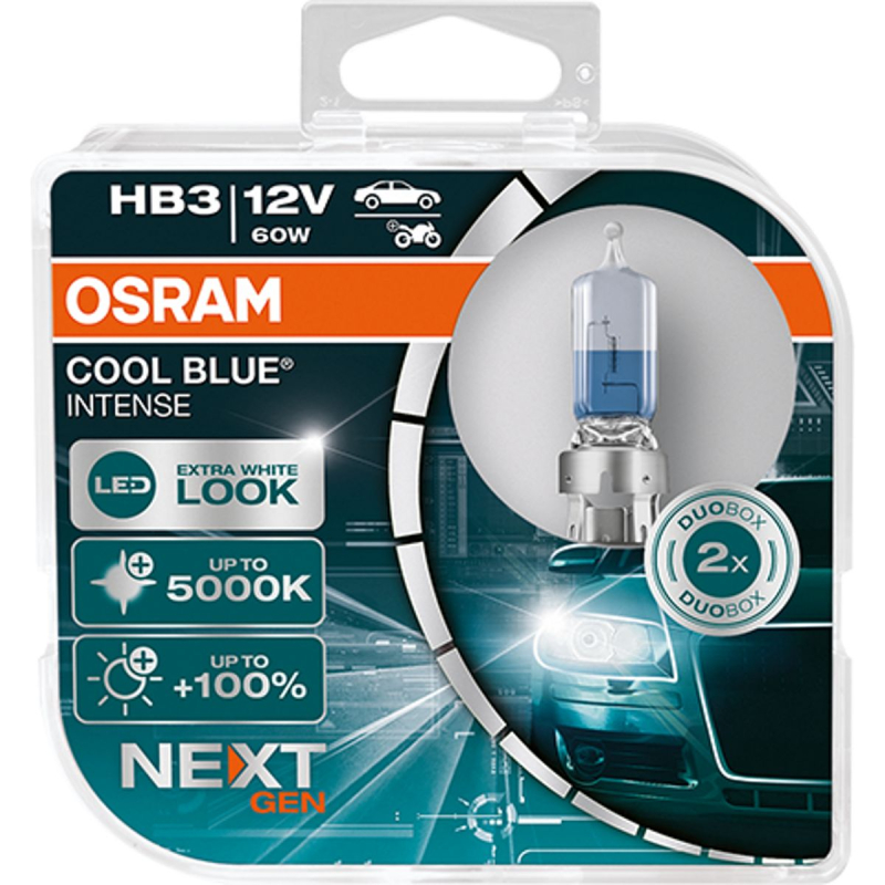 Billede af Osram HB3 Cool Blue Intense NEXT GEN pærer sæt (2 stk) pak hos Viskerbladet.dk