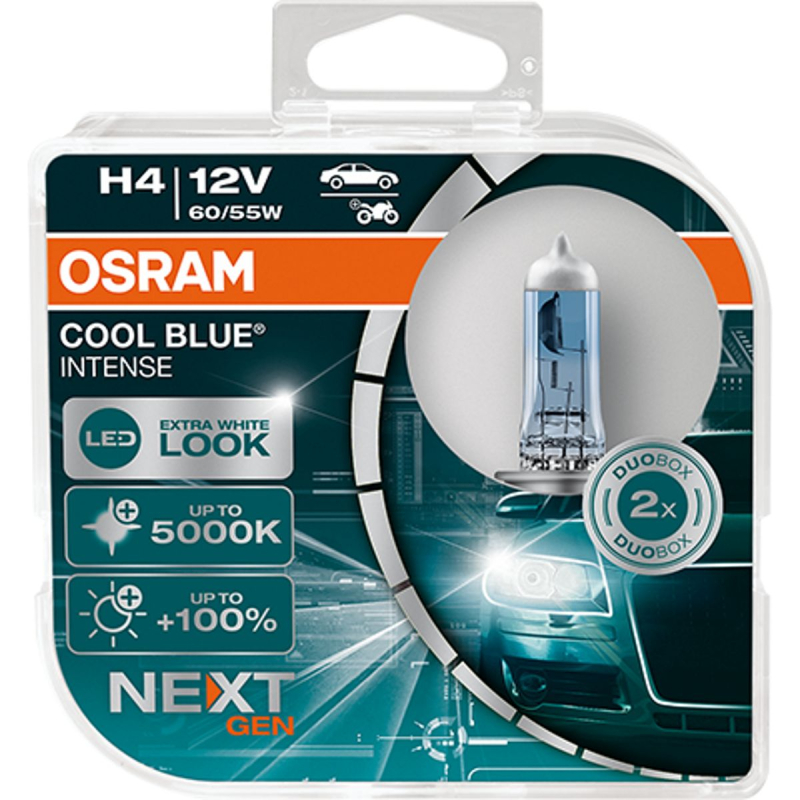 Billede af Osram H4 Cool Blue Intense NEXT GEN pærer sæt (2 stk) pak hos Viskerbladet.dk