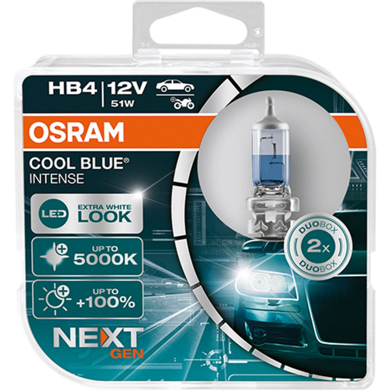 Billede af Osram HB4 Cool Blue Intense NEXT GEN pærer sæt (2 stk) pak hos Viskerbladet.dk