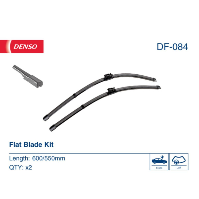 DF-084 Denso Fladblades / Vinduesvisker / Viskerblade sæt på 600mm & 550mm lange