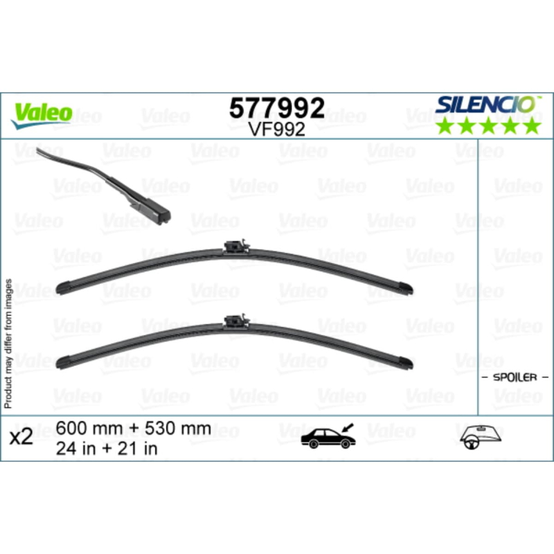 Billede af VF992 Valeo Silencio Viskerblade / Fladblade sæt 600+530mm