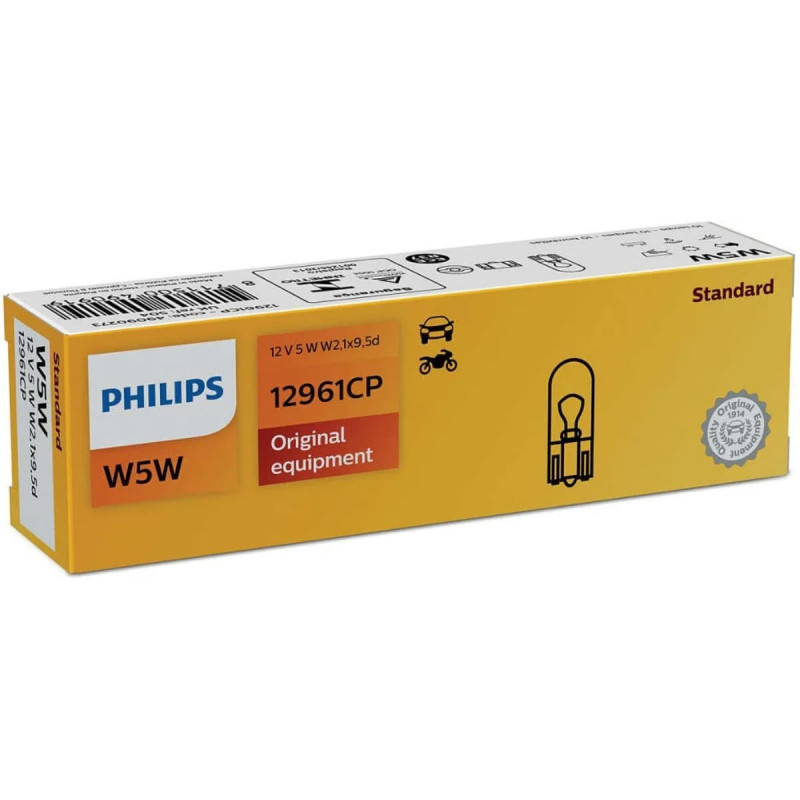 10 stk. pakke med 10x w5w pærer fra Philips Vision 