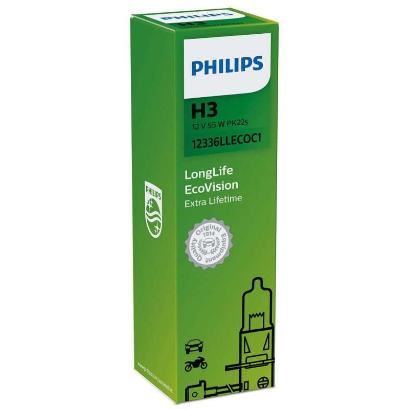 Se Philips H3 Longlife EcoVision pære med op til 4x længere levetid hos Viskerbladet.dk