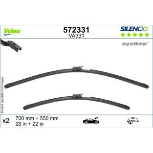 572331 / VA331 Valeo Silencio AquaBlade Viskerblade / Vinduesvisker sæt på 700 & 550mm lange, passer til BMW iX I20 fra årg. 2021 og frem 572331 / VA331 Valeo Silencio AquaBlade Viskerblade / Vinduesvisker sæt på 700 & 550mm lange, passer til BMW iX I20 fra årg. 2021 og frem