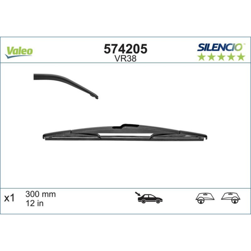574205 / VR38 Valeo Silencio bagrudevisker 30cm / 12 inch. lang