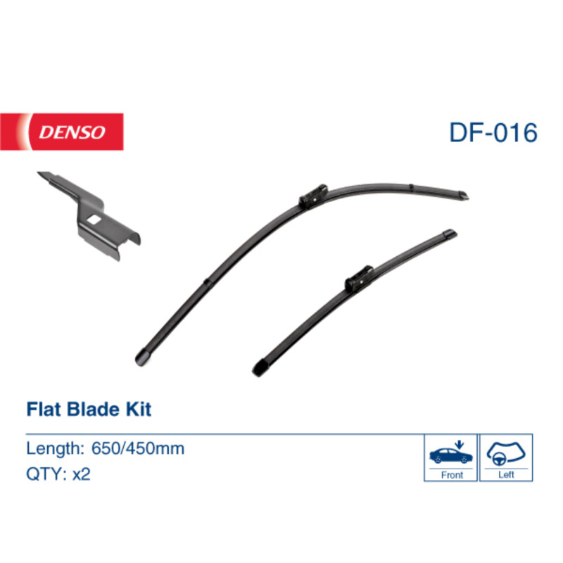 DF-016 Denso fladblade, viskerblade / vinduesvisker kit som passer til mange forskellige VW modeller, samt flere andre