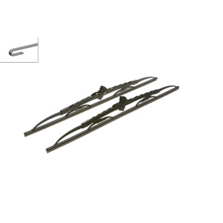 500 / 3397118560 Bosch Twin Viskerblade / Vinduesvisker sæt, hvor begge viskere er 500mm lange og uden spoiler.