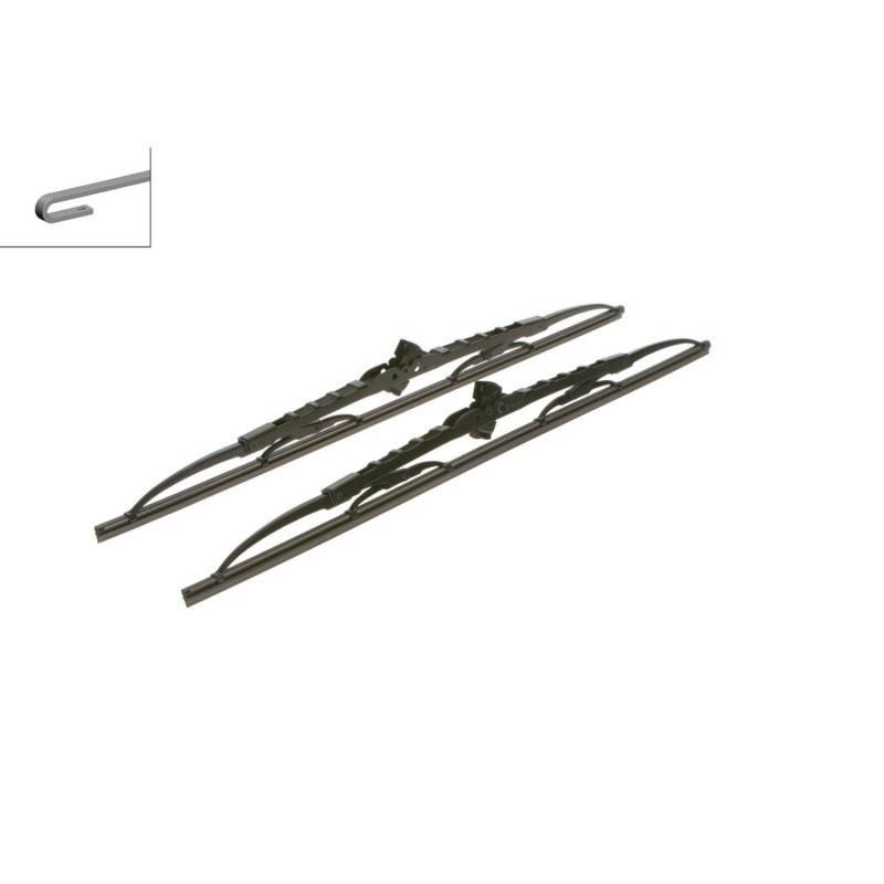 500 / 3397118560 Bosch Twin Viskerblade / Vinduesvisker sæt, hvor begge viskere er 500mm lange og uden spoiler.