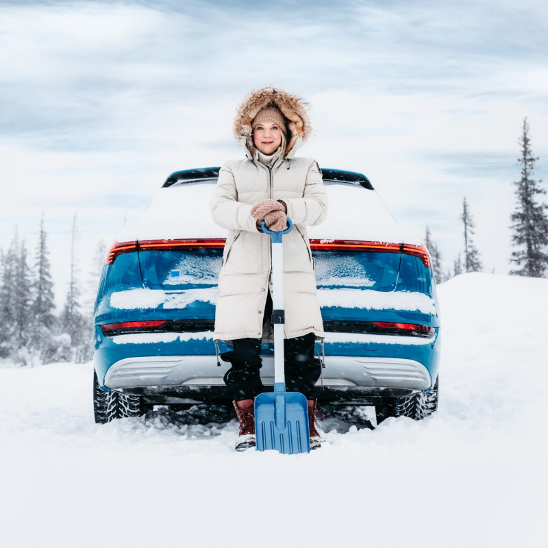 Teleskopisk sneskovl længde 77-101 cm længde