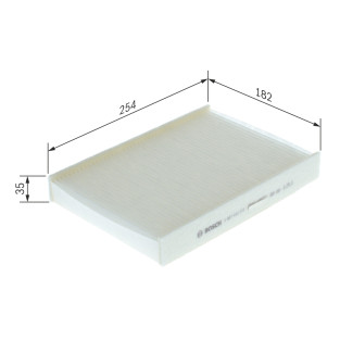 M2272 / 1987432272 Bosch pollenfilter. Pollen filter med mål til VW Up!
