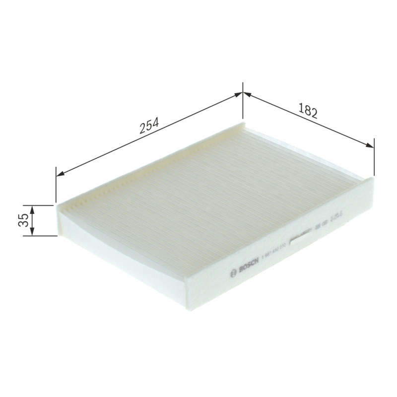 M2272 / 1987432272 Bosch pollenfilter. Pollen filter med mål til VW Up!