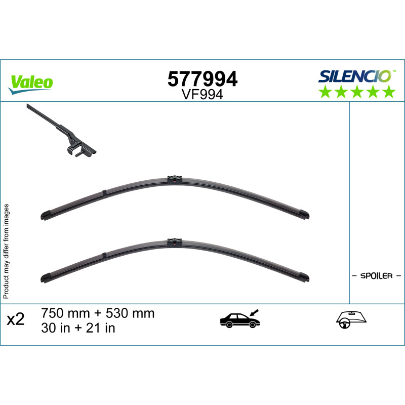 577994 / VF994 Valeo Silencio Vinduesvisker / Fladblade sæt til BMW i3 modellerne