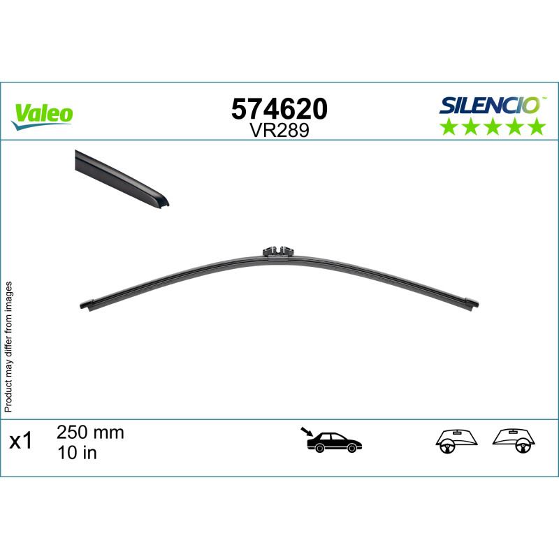 VR289 / 574620 Valeo Silencio Bagrudevisker, 250mm / 10 inch. lang 