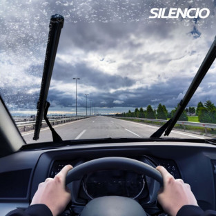Valeo Silencio viskerblade / vinduesvisker / fladblades på forruden af bilen.