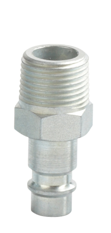 Koblingsnippel med 1/4" gevind udv. og euro profil i den anden ende, til euro trykluftkoblinger.