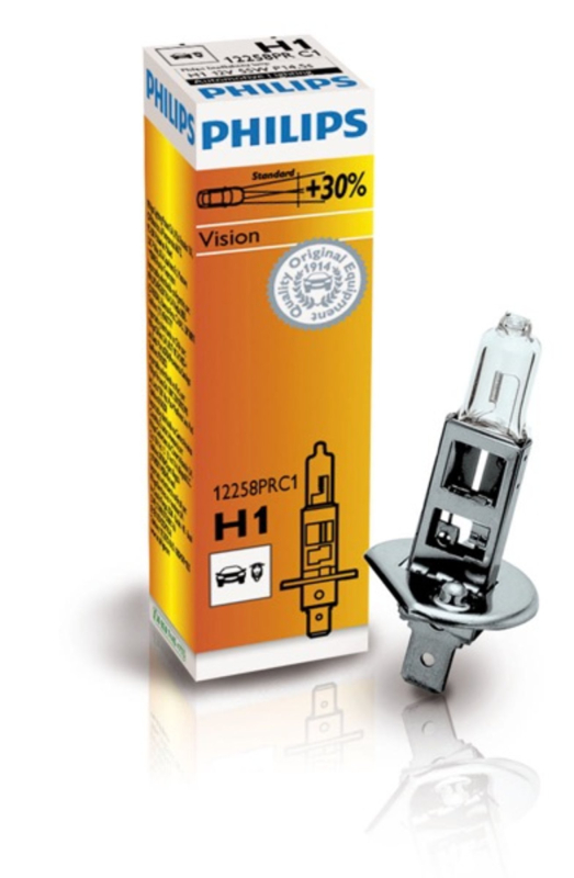 Philips H1 pære – Vision Premium +30% mere lys