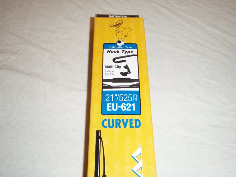 EU-521 = 21 incl / 525mm lang std. men kurvet viskerblad fra Japanske NWB